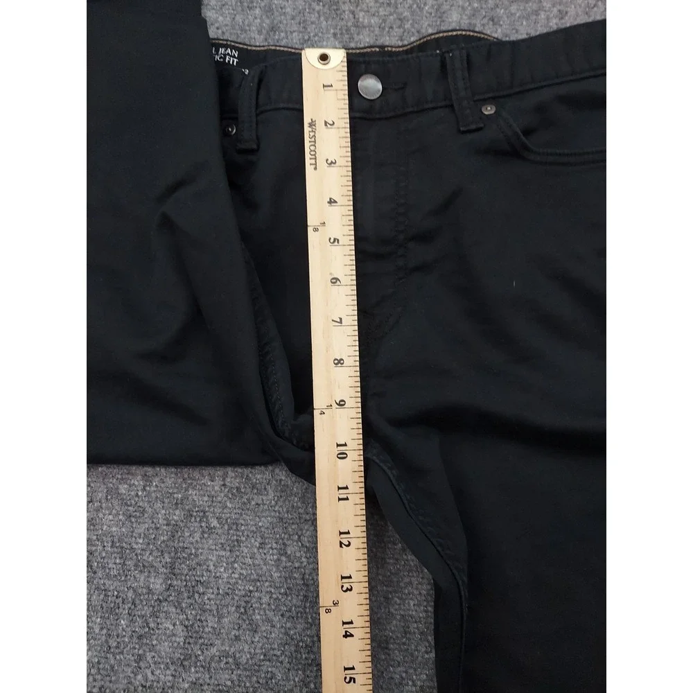 BANANA REPUBLIC Travel Jean Pants Mens 32x34 Black Stretch Athletic Fit Dark